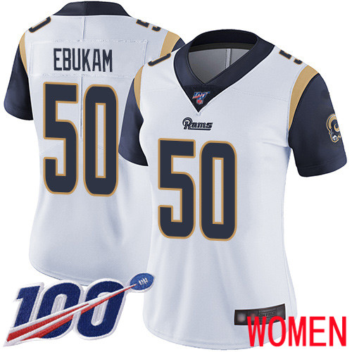 Los Angeles Rams Limited White Women Samson Ebukam Road Jersey NFL Football 50 100th Season Vapor Untouchable